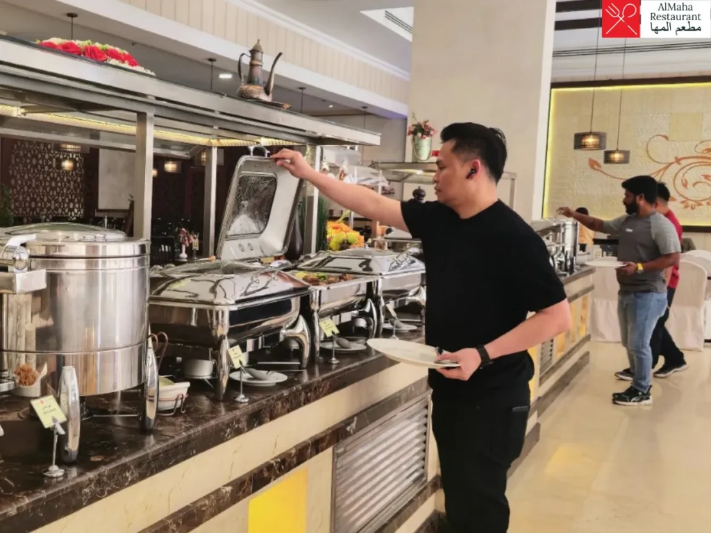 Clean, spacious and comfortable family dining setup at Al Maha Restaurant located on Al Reem Street Bin Omran Doha Qatar