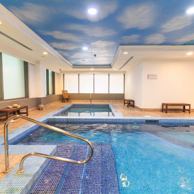 Indoor pool at Sapphire Plaza Hotel in central Doha